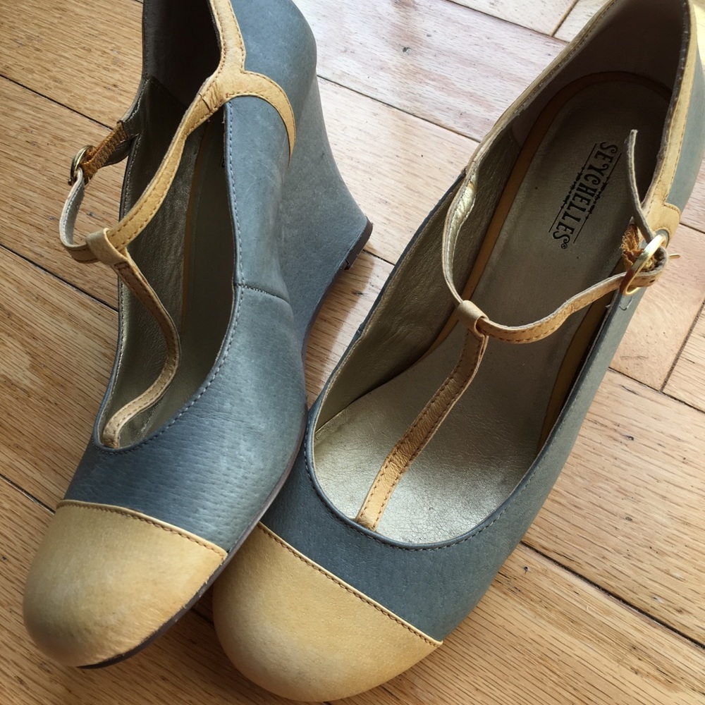 Seychelles T-Strap Wedge